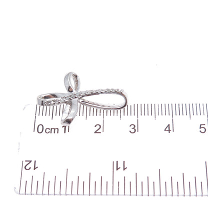 CHARLES WINSTON 925 Sterling Silver Real Diamond Infinity Cross Slide Pendant