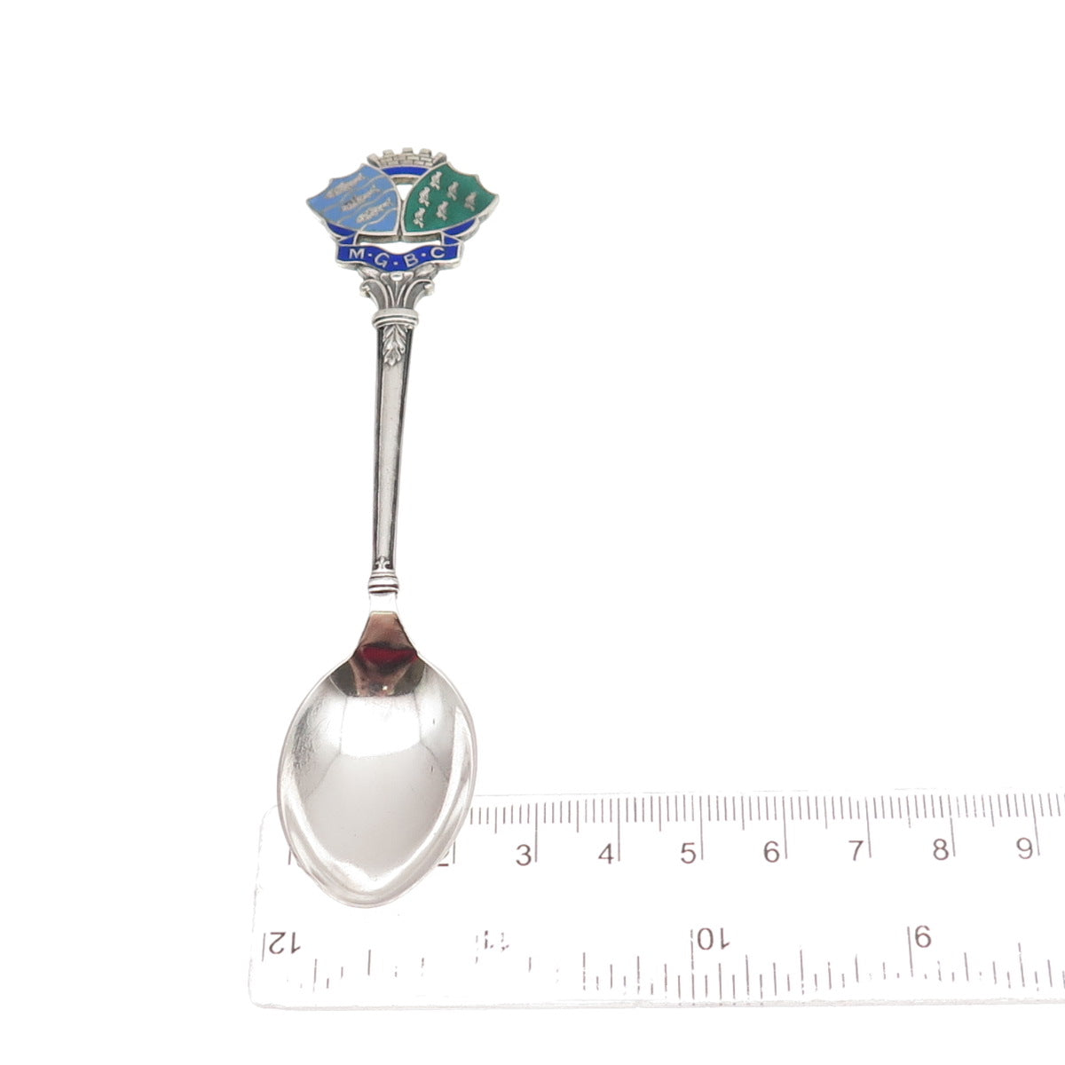 925 Sterling Silver Antique 1933 W&P Birmingham Enamel West Sussex Coffee Spoon