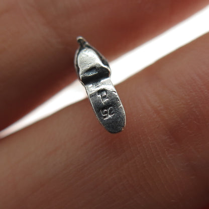 925 Sterling Silver Vintage Horse Riding Boot Oxidized Mini Charm Pendant