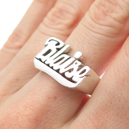 925 Sterling Silver Vintage Blaise Name Ring Size 10.5