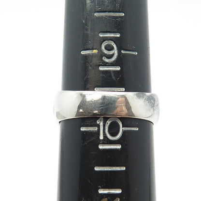 925 Sterling Silver Vintage Ribbed Ring Size 9.75