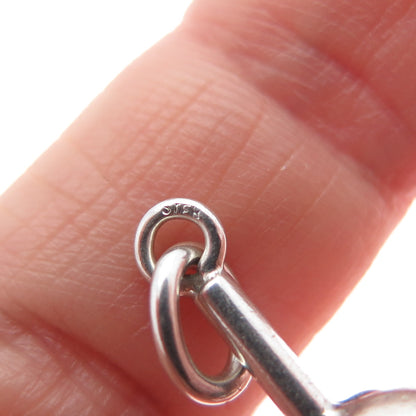 925 Sterling Silver Vintage Flower Flask Oxidized 3D Charm Pendant