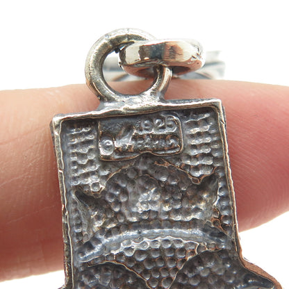 ONE OF A KIND 925 Sterling Silver Vintage Double Headed Eagle Cross Pendant