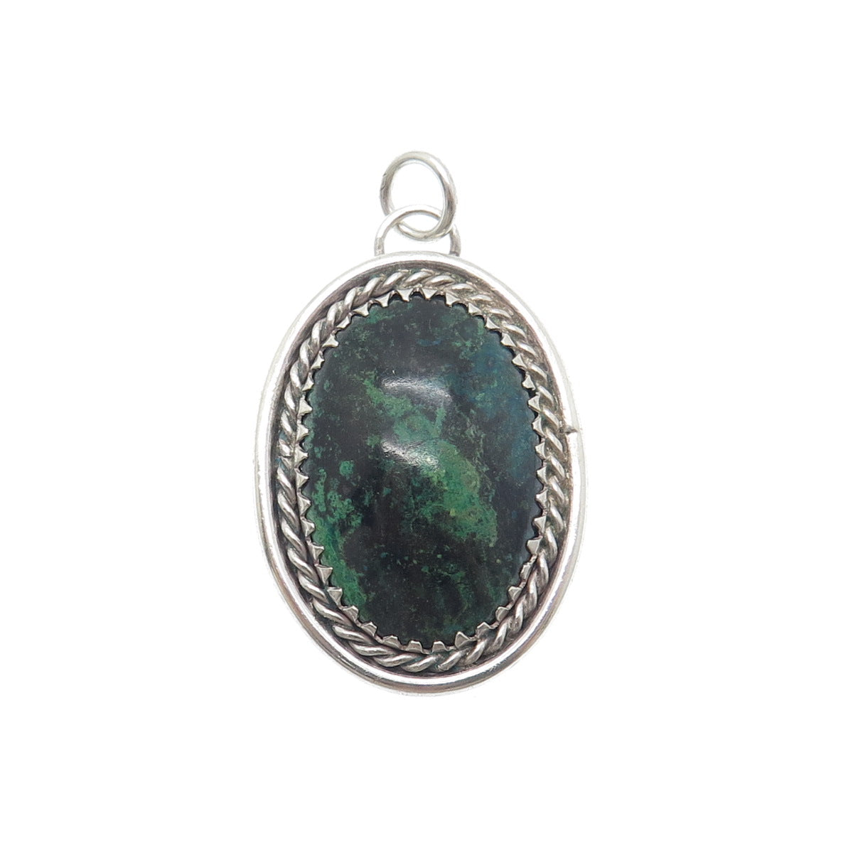 JOHN HORNBECK Old Pawn 925 Sterling Silver Southwestern Real Azurite Pendant
