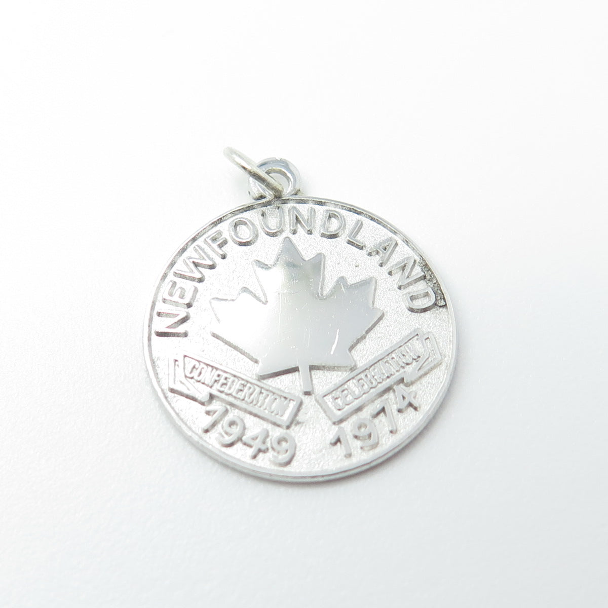 Vintage Sterling Silver Newfoundland Confederation Celebration 1949-1974 Pendant