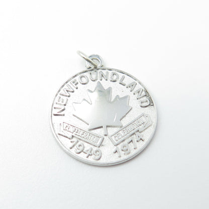 Vintage Sterling Silver Newfoundland Confederation Celebration 1949-1974 Pendant