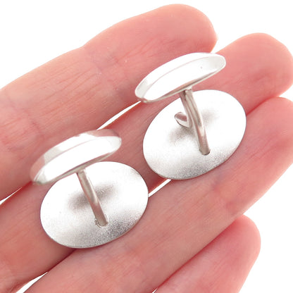 Simmons 925 Sterling Silver Antique Art Deco Engraved Floral Oval Cufflinks