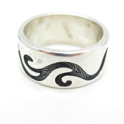 925 Sterling Silver Vintage Mexico Branches Band Ring Size 11.5