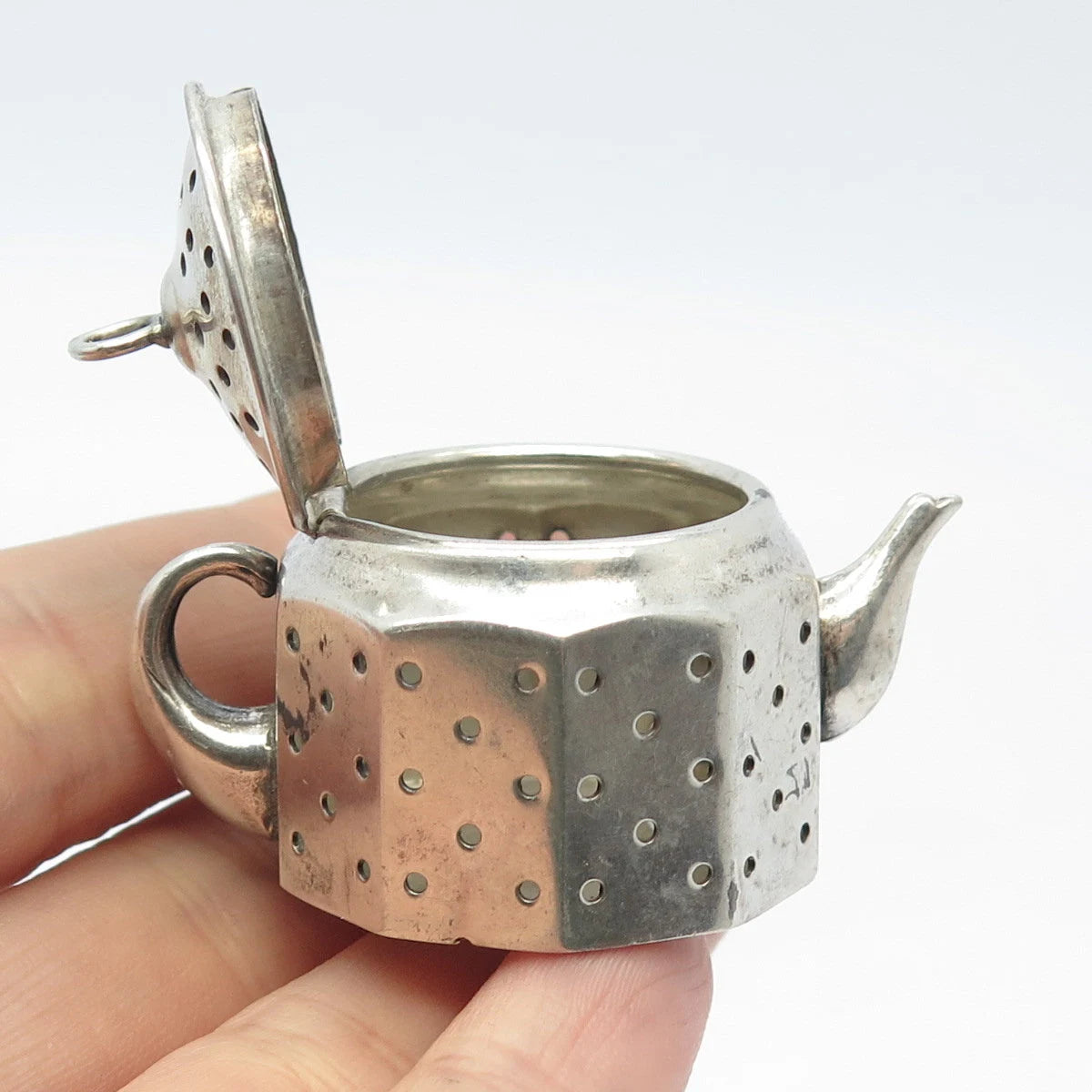 925 Sterling Silver Antique Amcraft Attleboro Mass Teapot Tea Diffuser Strainer