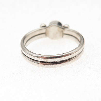 925 Sterling Silver Vintage Real Amethyst Oxidized Ring Size 6.25
