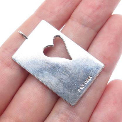 ROSS SIMONS 925 Sterling Silver Vintage Love For Life Heart Charm Pendant