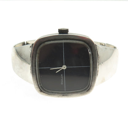 DULUX 925 Sterling Silver Vintage Switzerland Bracelet Watch 6.25"