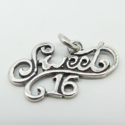 925 Sterling Silver Vintage "Sweet 16" Pendant