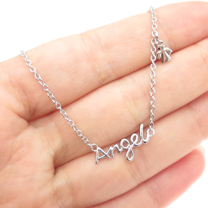 925 Sterling Silver Angel Cable Chain Necklace 16-18"