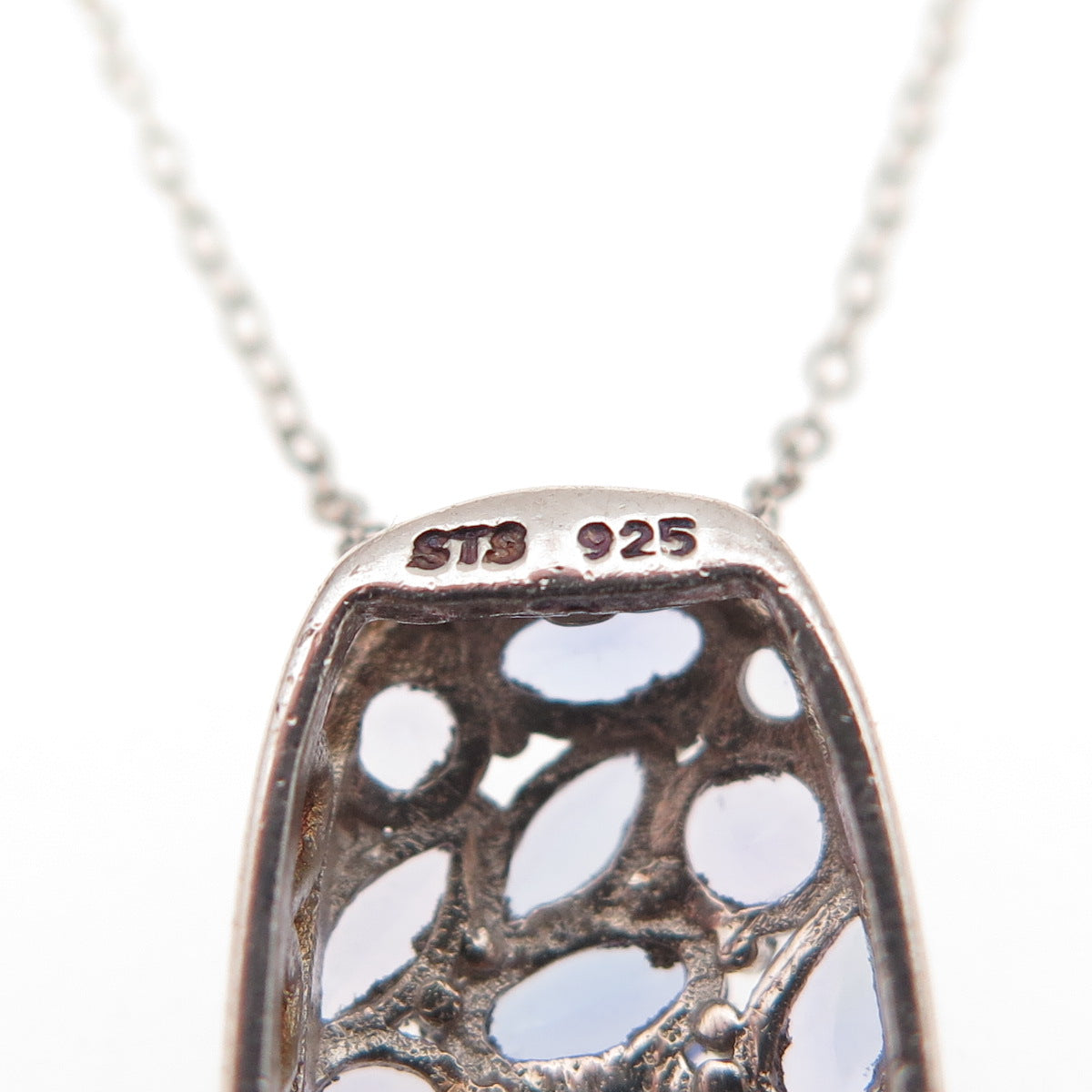 Chuck Clemency 925 Sterling Silver Real Tanzanite Cable Chain Necklace 20"