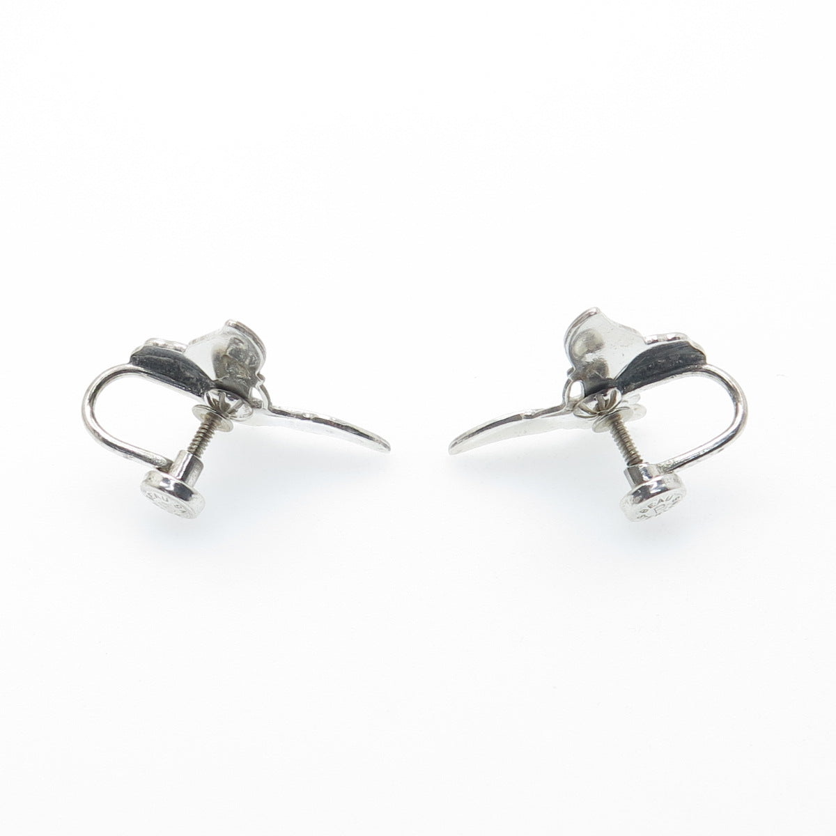 BEAU 925 Sterling Silver Vintage Butterfly Screw Back Earrings