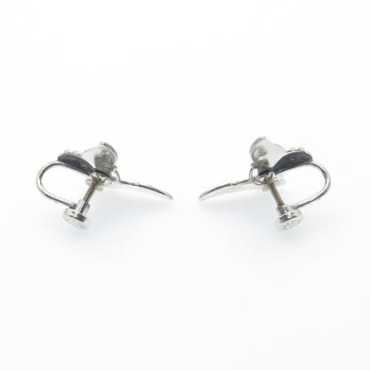 BEAU 925 Sterling Silver Vintage Butterfly Screw Back Earrings