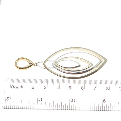 CAROLEE 925 Sterling Silver Gold Plated Vintage Modernist Petal Pendant