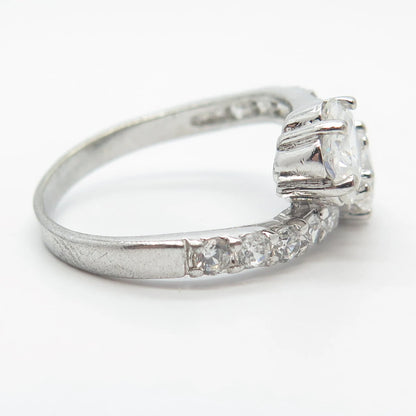 925 Sterling Silver Pave C Z Ring Size 9