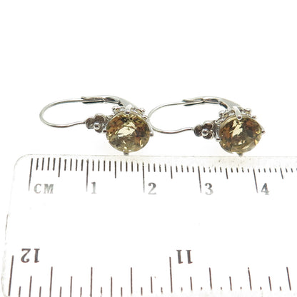 MICHELLE ALBALA 925 Sterling Silver Vintage Real Citrine Gemstone Earrings