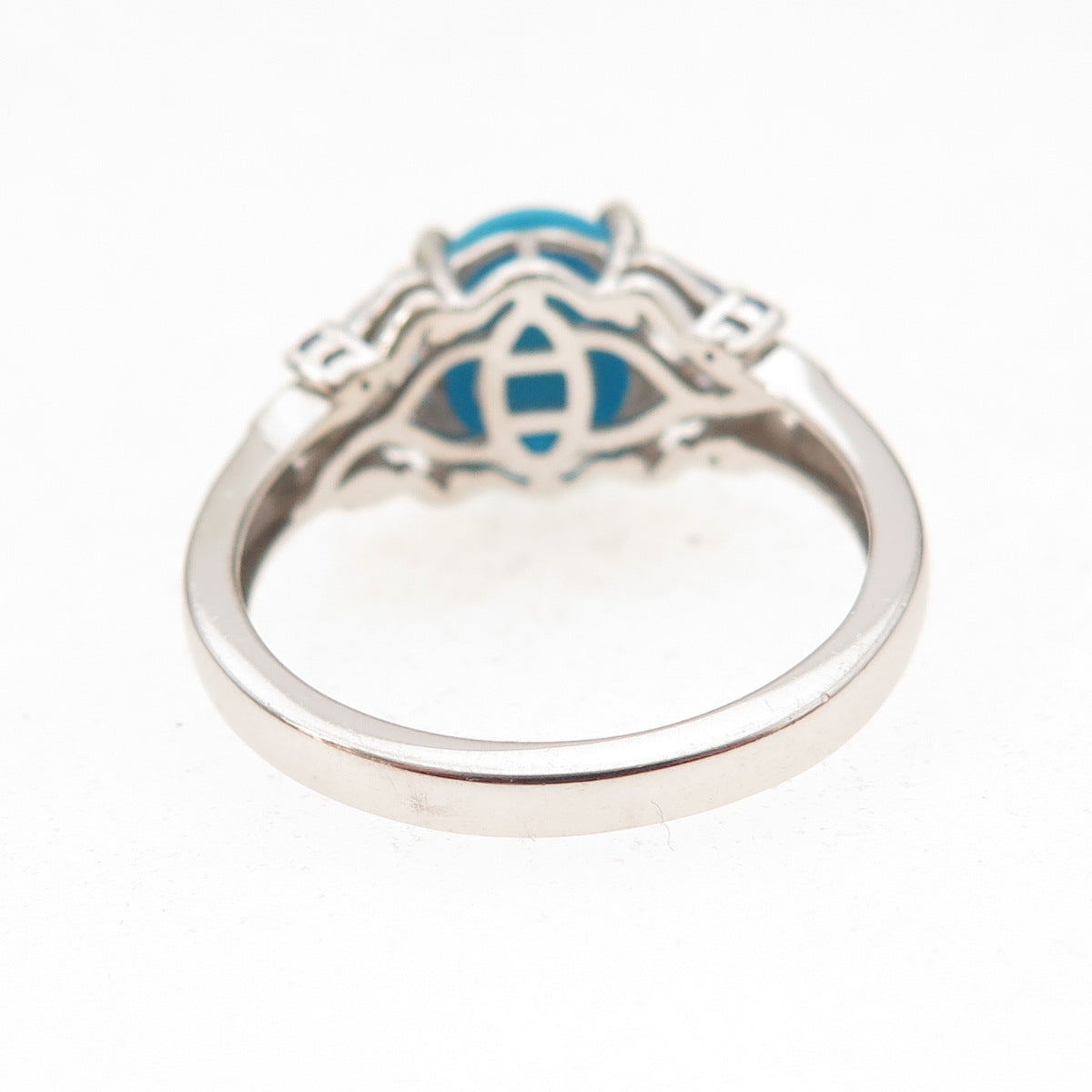 Chuck Clemency Sterling Silver Sleeping Beauty Turquoise & Tanzanite Ring Size 8