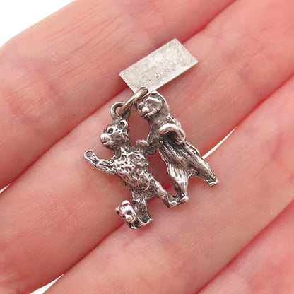 Bell Trading Post 925 Sterling Silver Vintage Three Bears Oxidized Charm Pendant