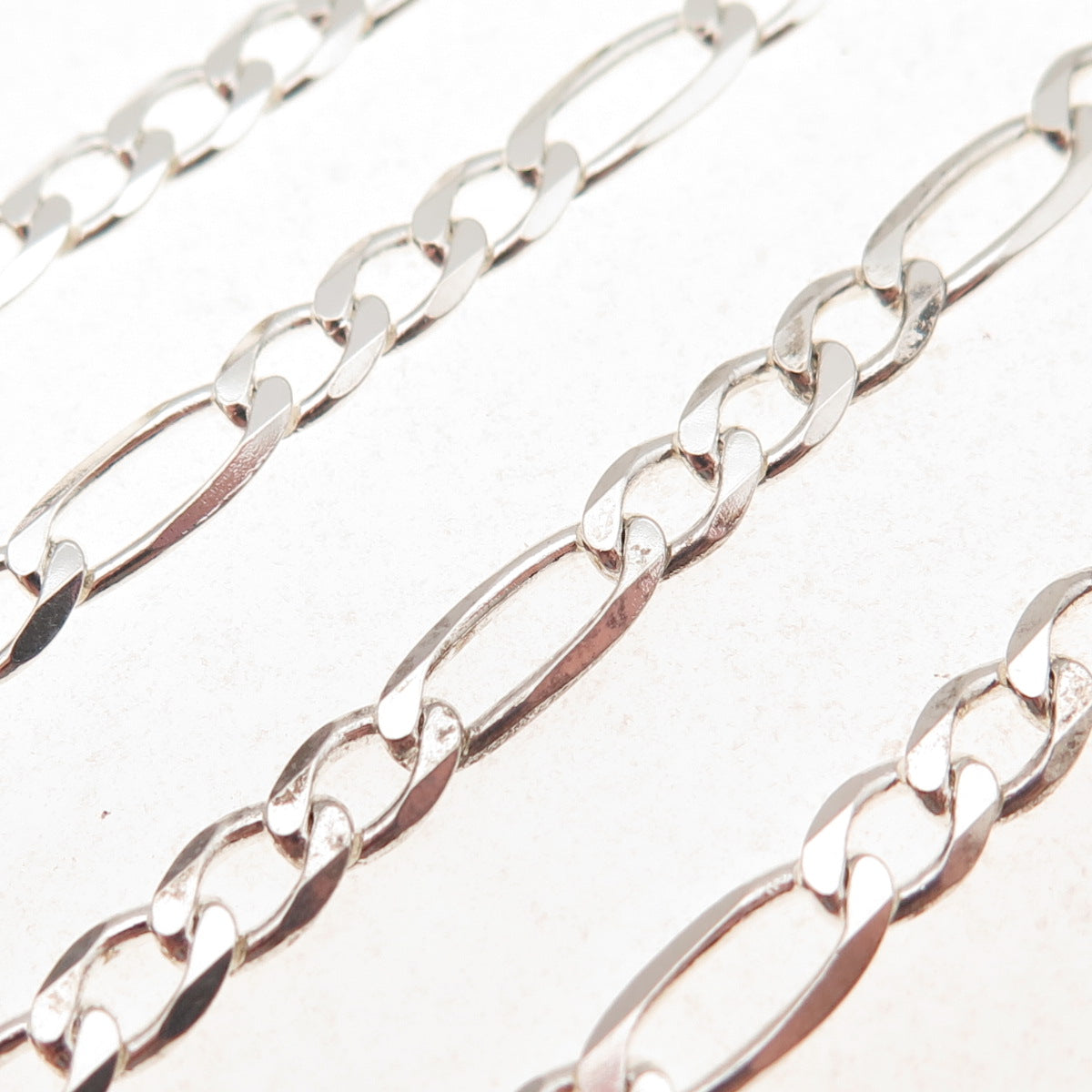 925 Sterling Silver Italy Figaro Chain Necklace 24"