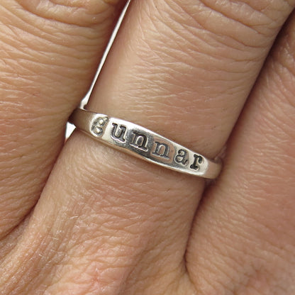 925 Sterling Silver Vintage "Gunnar" Scandinavian Name Ring Size 6.5