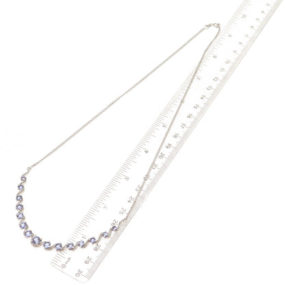 Chuck Clemency 925 Sterling Real Tanzanite & White Topaz Chain Necklace 18-20"