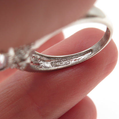 925 Sterling Silver Round-Cut C Z Engagement Ring Size 6