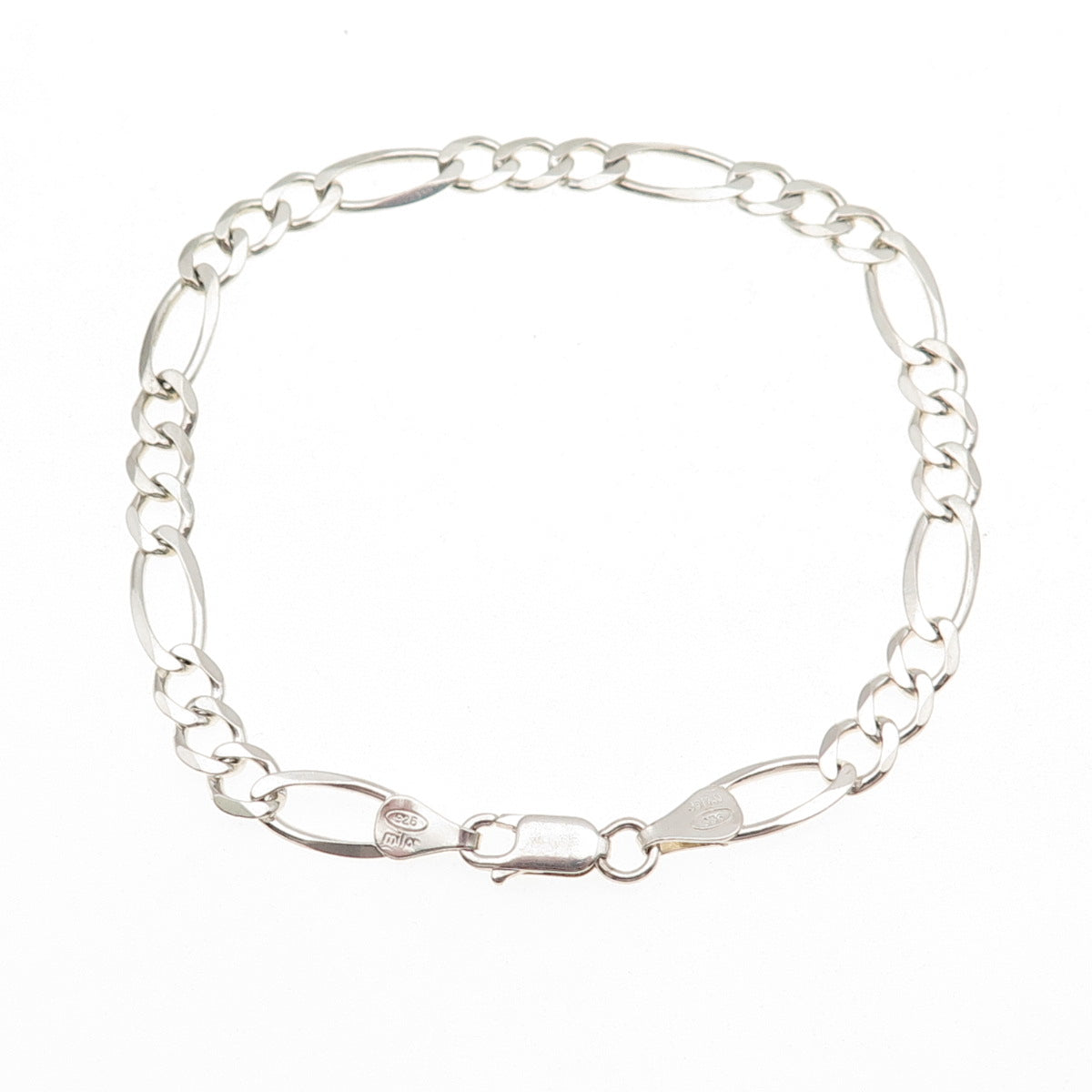 Milor 925 Sterling Silver Vintage Italy Figaro Link Bracelet 8.25"