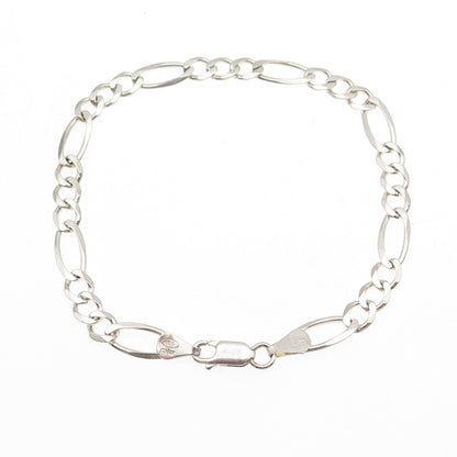 Milor 925 Sterling Silver Vintage Italy Figaro Link Bracelet 8.25"