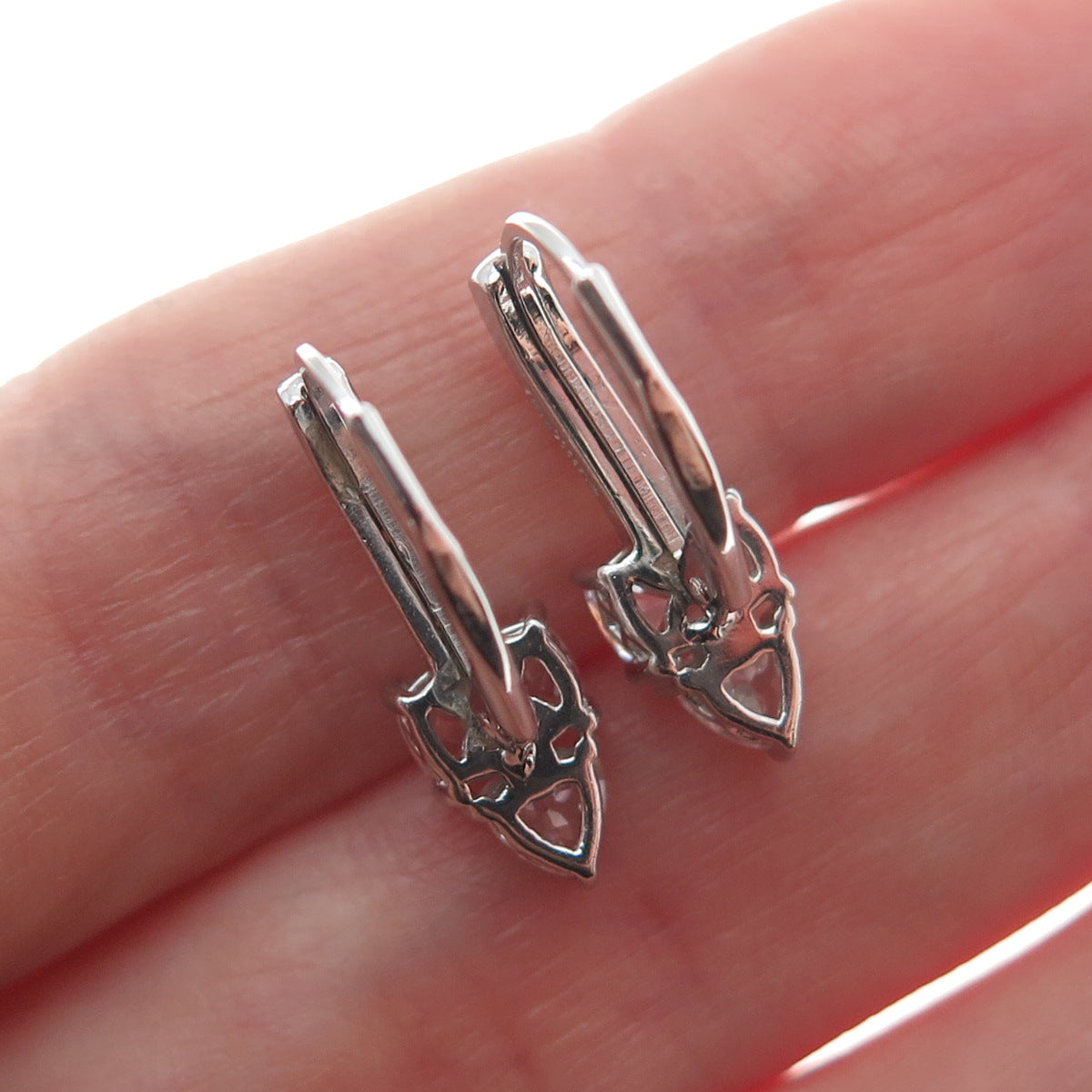 925 Sterling Silver Multi-C Z Arrow Earrings