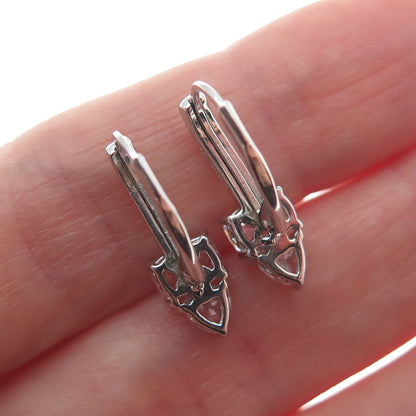 925 Sterling Silver Multi-C Z Arrow Earrings