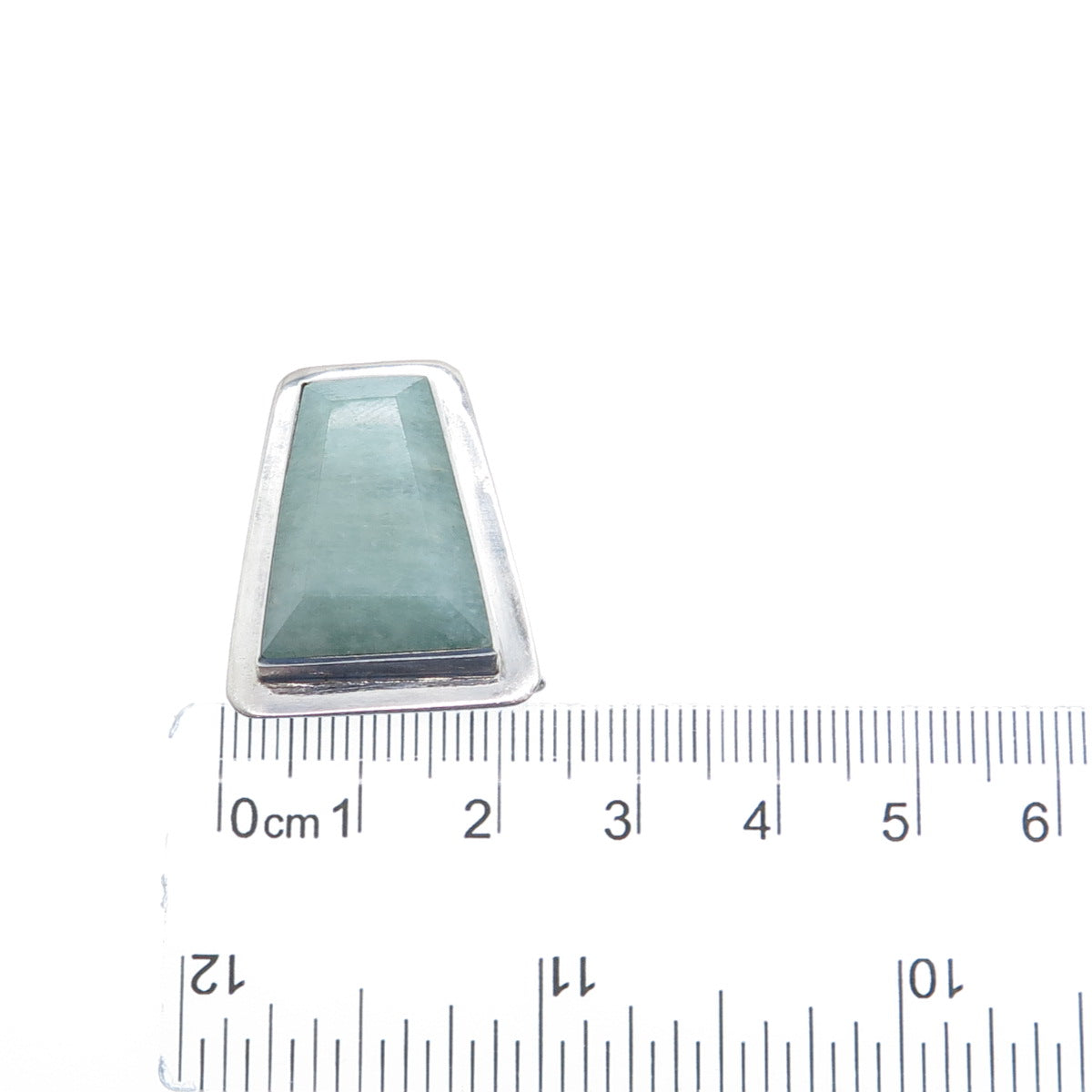 925 Sterling Silver Vintage Real Aventurine Modernist Slide Pendant