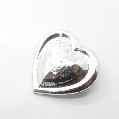 925 Sterling Silver Vintage Mexico Puffy Heart Pin Brooch