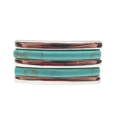 ATI Annika Witt Sterling Silver Vintage Real Turquoise Modernist Ring Size 5.75