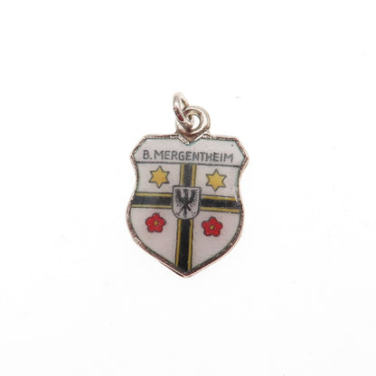 800 Silver Vintage Enamel Bad Mergentheim Mini Charm Pendant