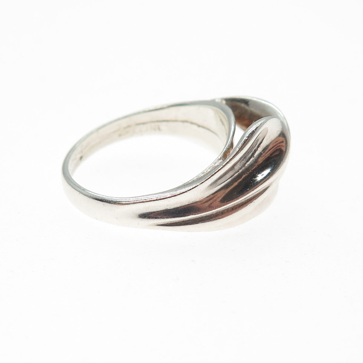 CELLINI 925 Sterling Silver Vintage Modernist Petal Ring Size 5.75