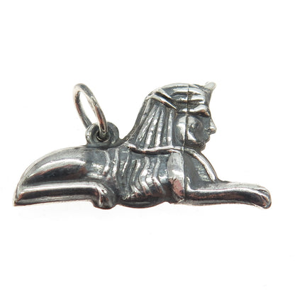 925 Sterling Silver Vintage Egyptian Sphinx of Giza Minimalist Charm Pendant