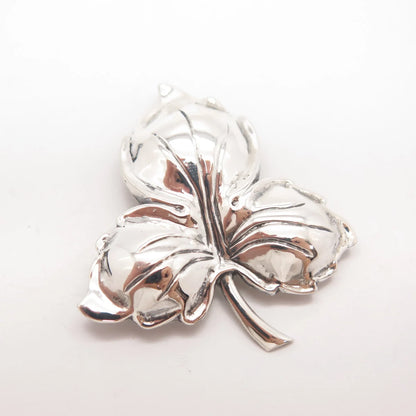 925 Sterling Silver Antique Danecraft Leaf Pin Brooch