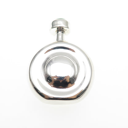 925 Sterling Silver Vintage Mexico Real Green Tiger Eye Perfume Bottle