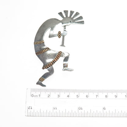 Sensa Eustace Zuni Old Pawn 925 Sterling 12K Gold Filled Kokopelli Pin Pendant