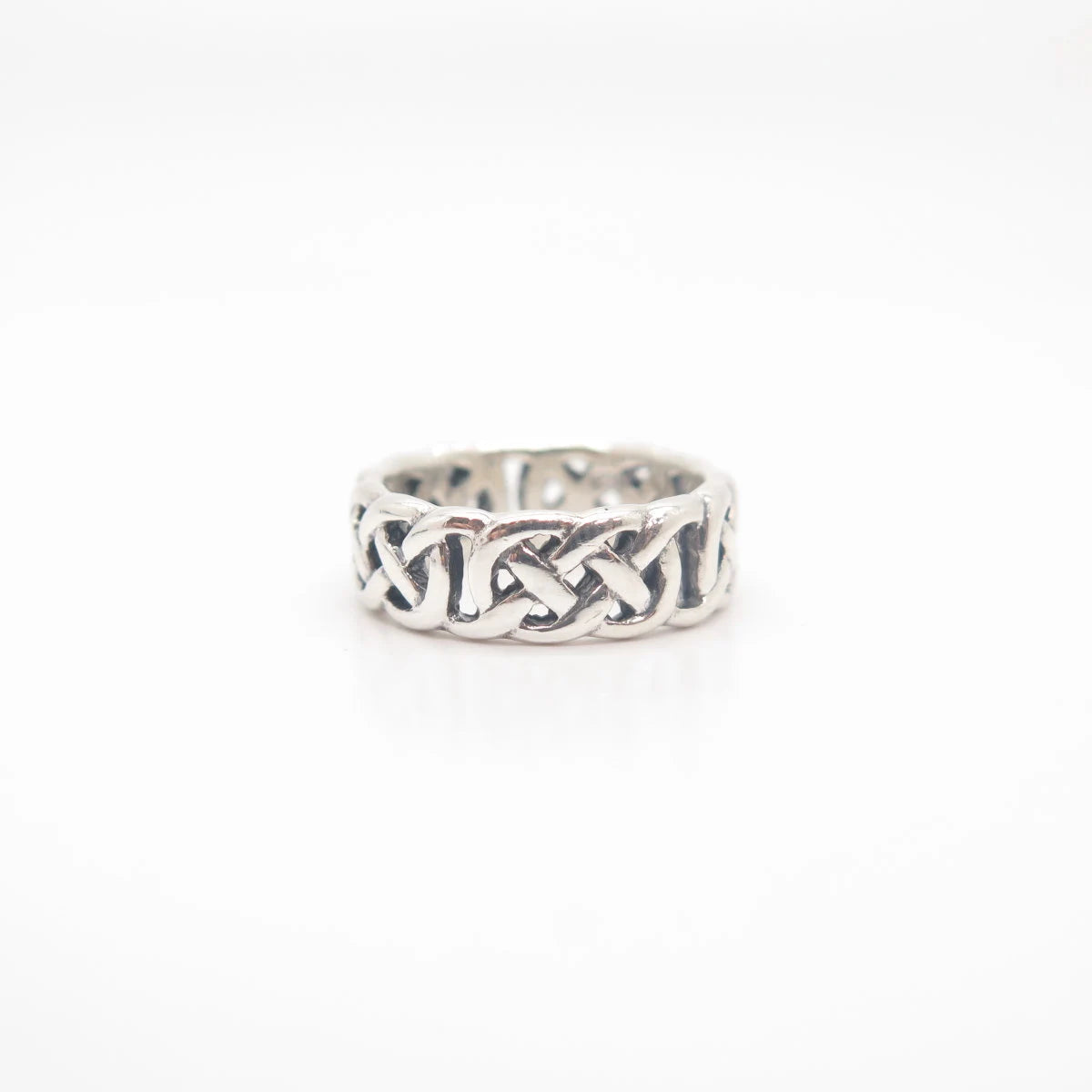 925 Sterling Silver Vintage Celtic Band Ring Size 5