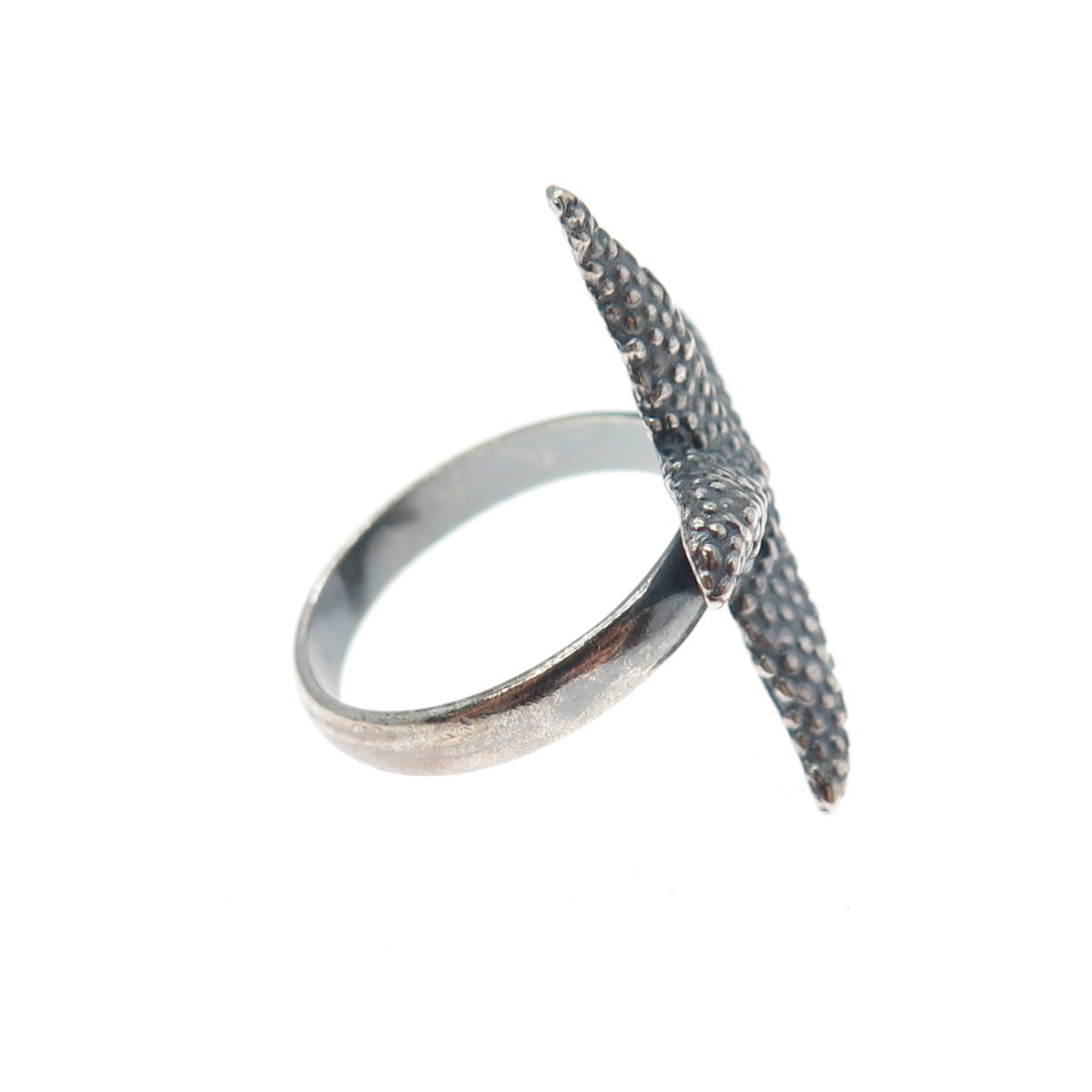 925 Sterling Silver Vintage Starfish Oxidized Ring Size 6.5