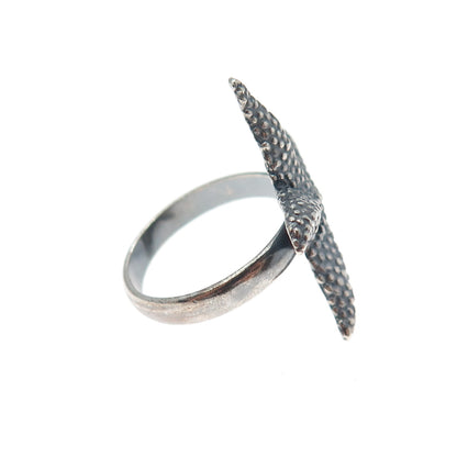 925 Sterling Silver Vintage Starfish Oxidized Ring Size 6.5