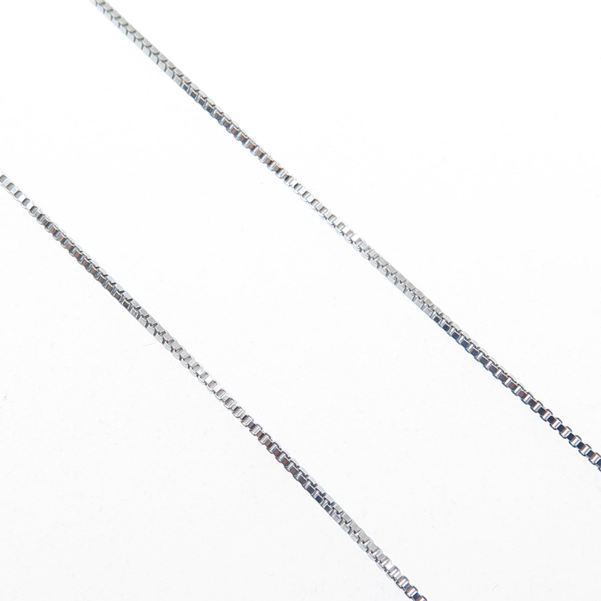 925 Sterling Silver Real Emerald-Cut Amethyst & C Z Box Chain Necklace 18"