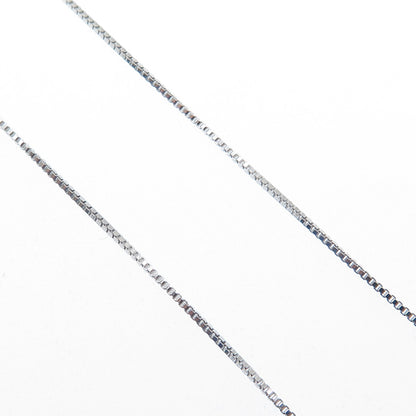 925 Sterling Silver Real Emerald-Cut Amethyst & C Z Box Chain Necklace 18"