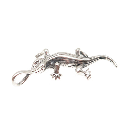 Charles Winston 925 Sterling Silver Vintage Lizard Oxidized 3D Charm Pendant
