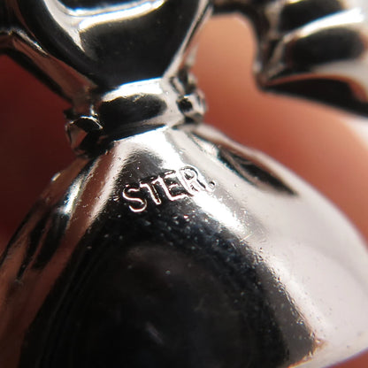 925 Sterling Silver Vintage Old Telephone 3D Minimalist Pendant
